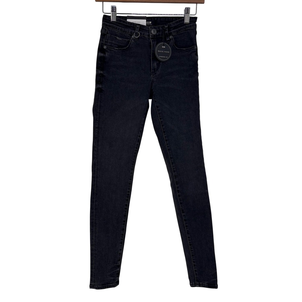 Neuw Razor Low Rise Skinny Jeans Womens 26 White Noise Black Emo Skater Goth